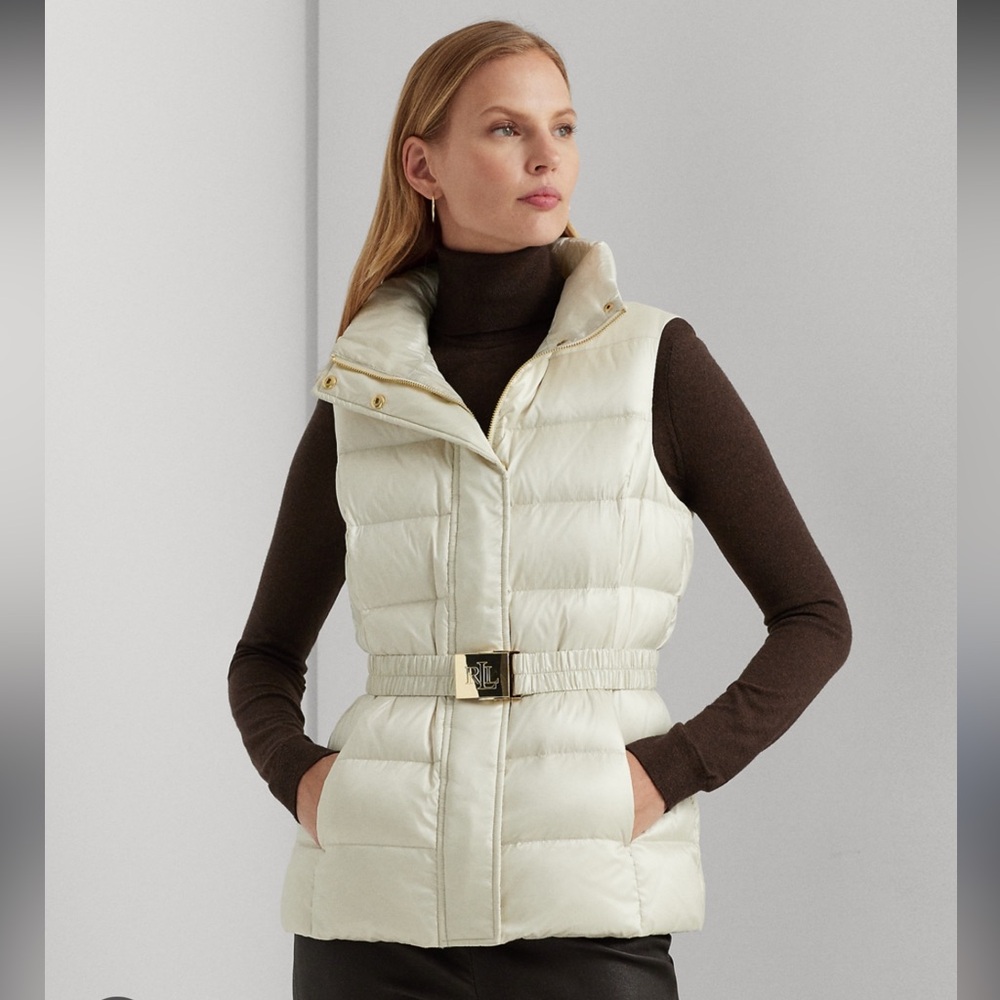 Lauren Ralph Lauren Cream Puffer Vest